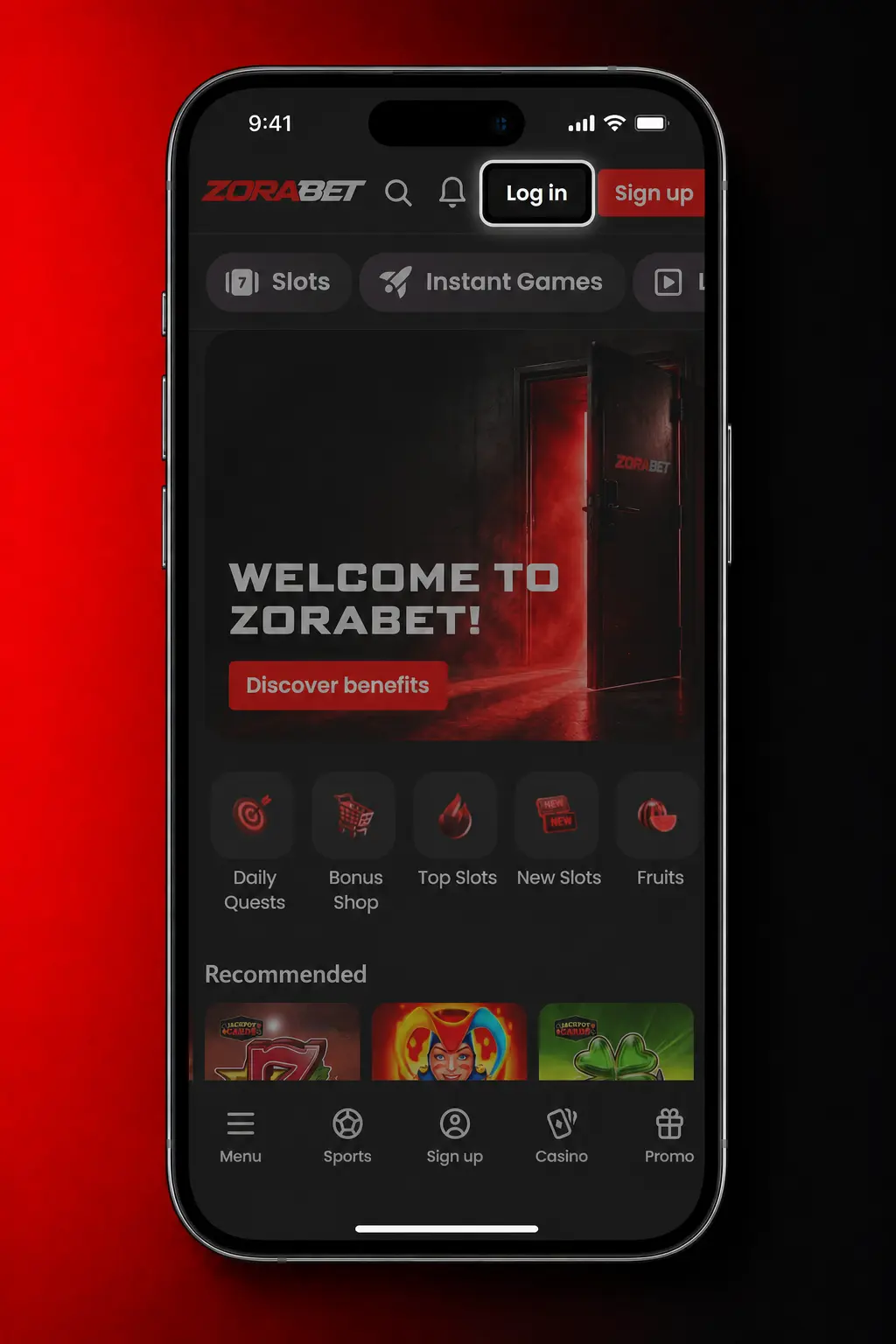 Autentificare la ZoraBet în aplicația mobilă, cu pași pentru email, parolă și cod 2FA