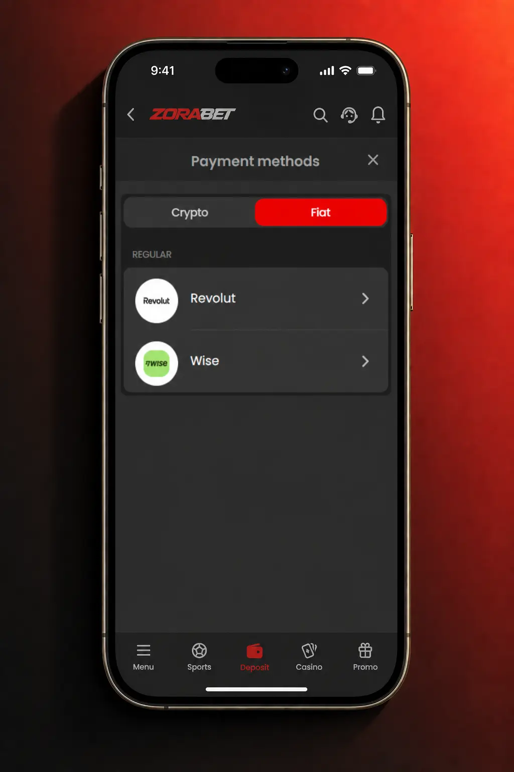 Pași pentru depunere în aplicația ZoraBet pe mobil, cu metode Revolut și USDT pentru utilizatori din România