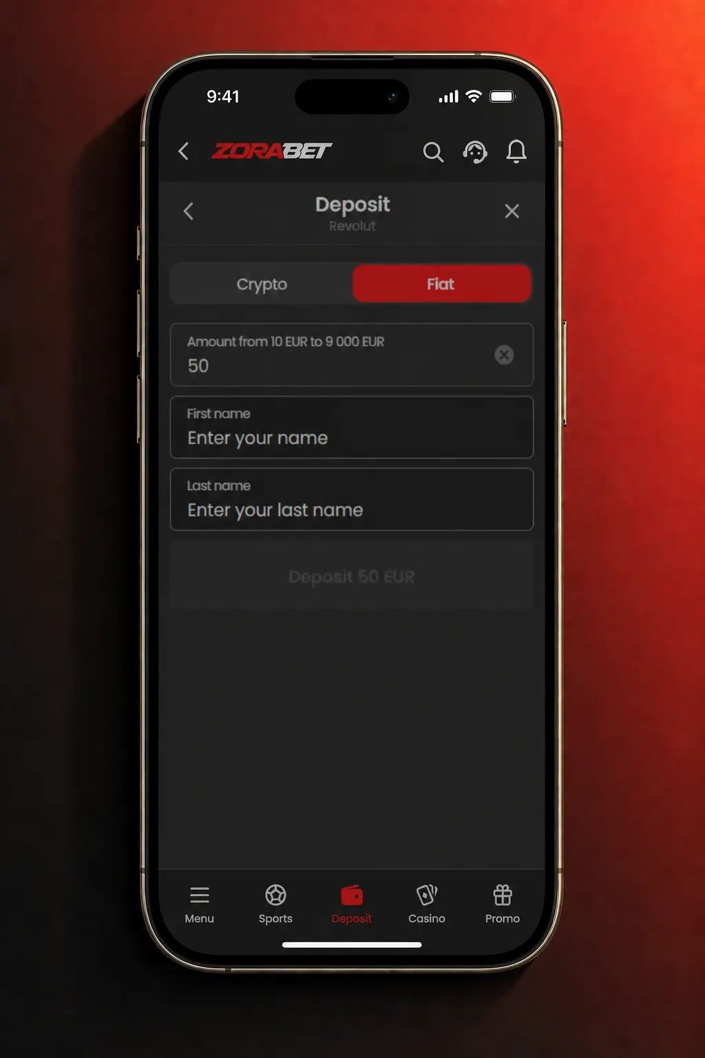 Pași pentru depunere în aplicația ZoraBet pe telefon, cu metode Revolut și USDT TRC20 pentru România