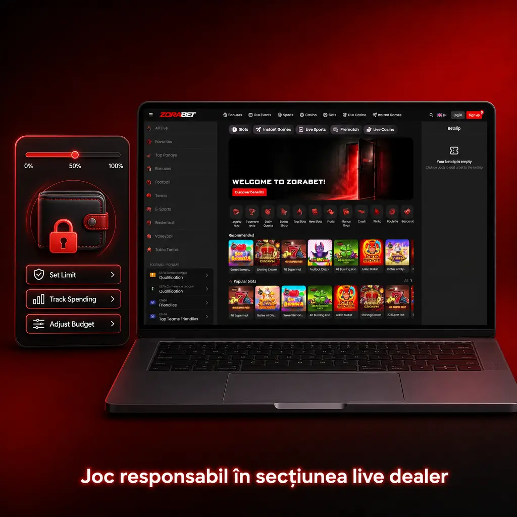 Joc responsabil cu crupier în direct: buget, limite de pariu, pauze și autoexcludere în ZoraBet